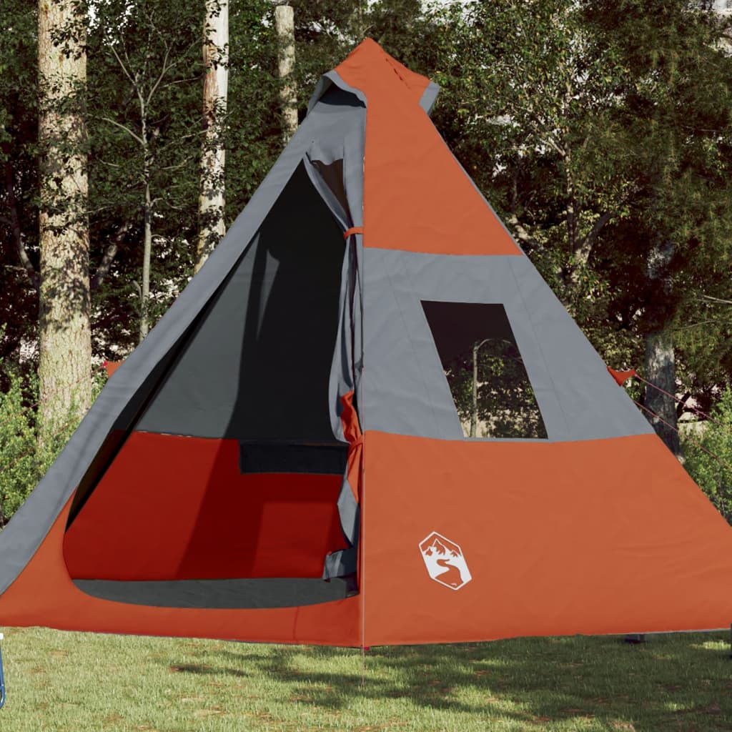 Tienda de campaña tipi para 7 personas impermeable naranja