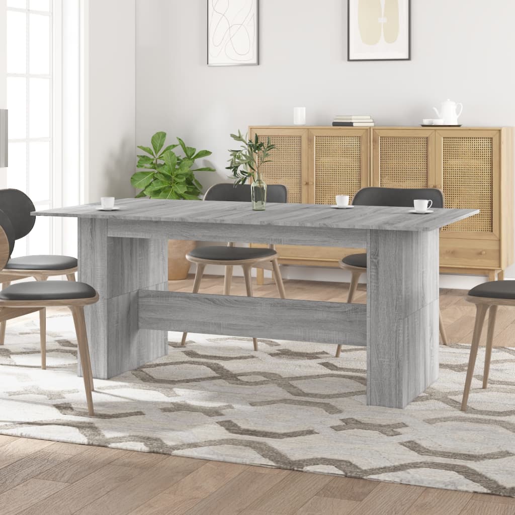 Vetonek Mesa de comedor madera de ingeniería Sonoma gris 180x90x76 cm