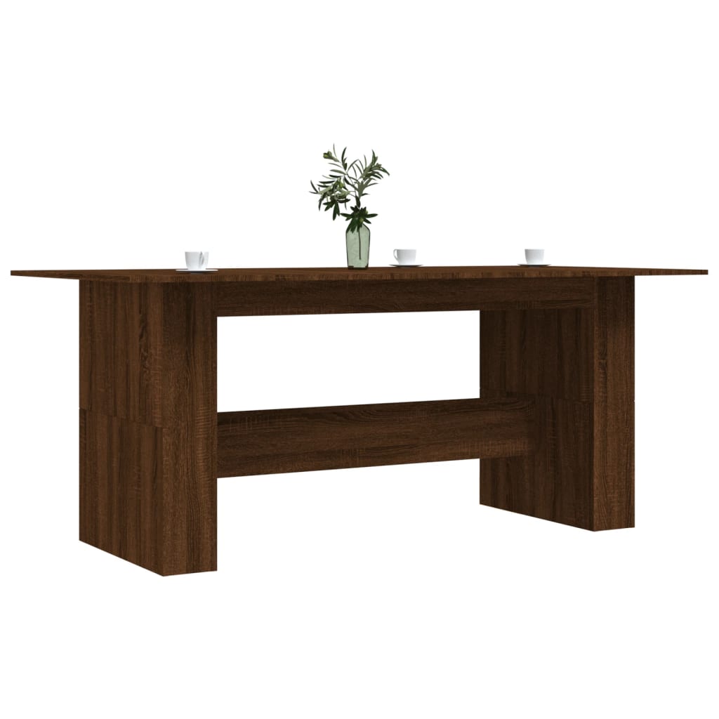 Mesa de comedor madera de ingeniería marrón roble 180x90x76 cm