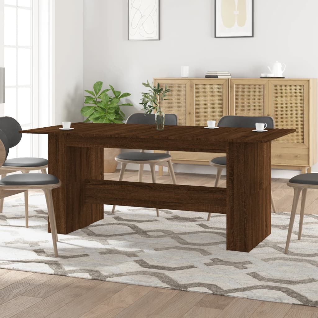 Vetonek Mesa de comedor madera de ingeniería marrón roble 180x90x76 cm