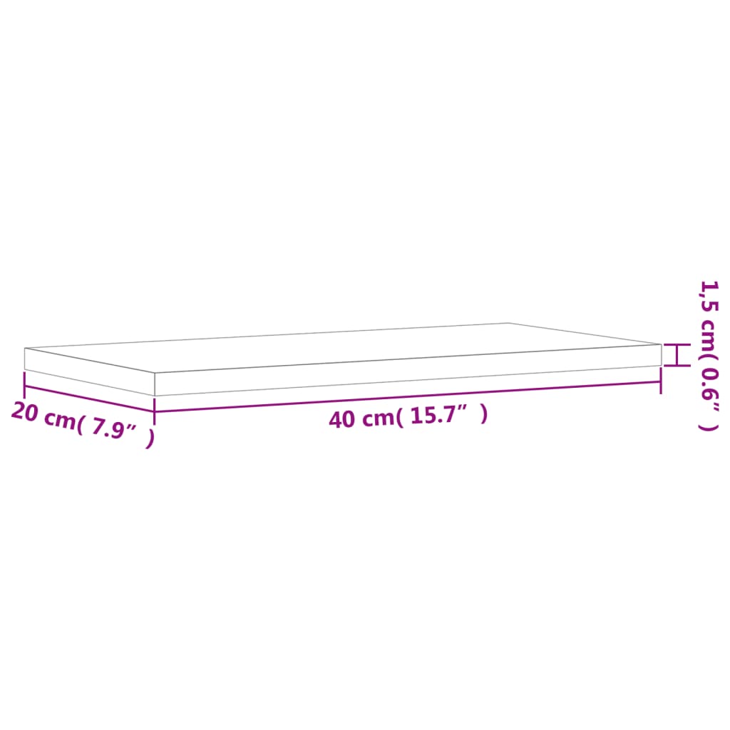 Prestatges de parets 4 UDS Enginyeria de fusta Humo 40x20x1.5 cm