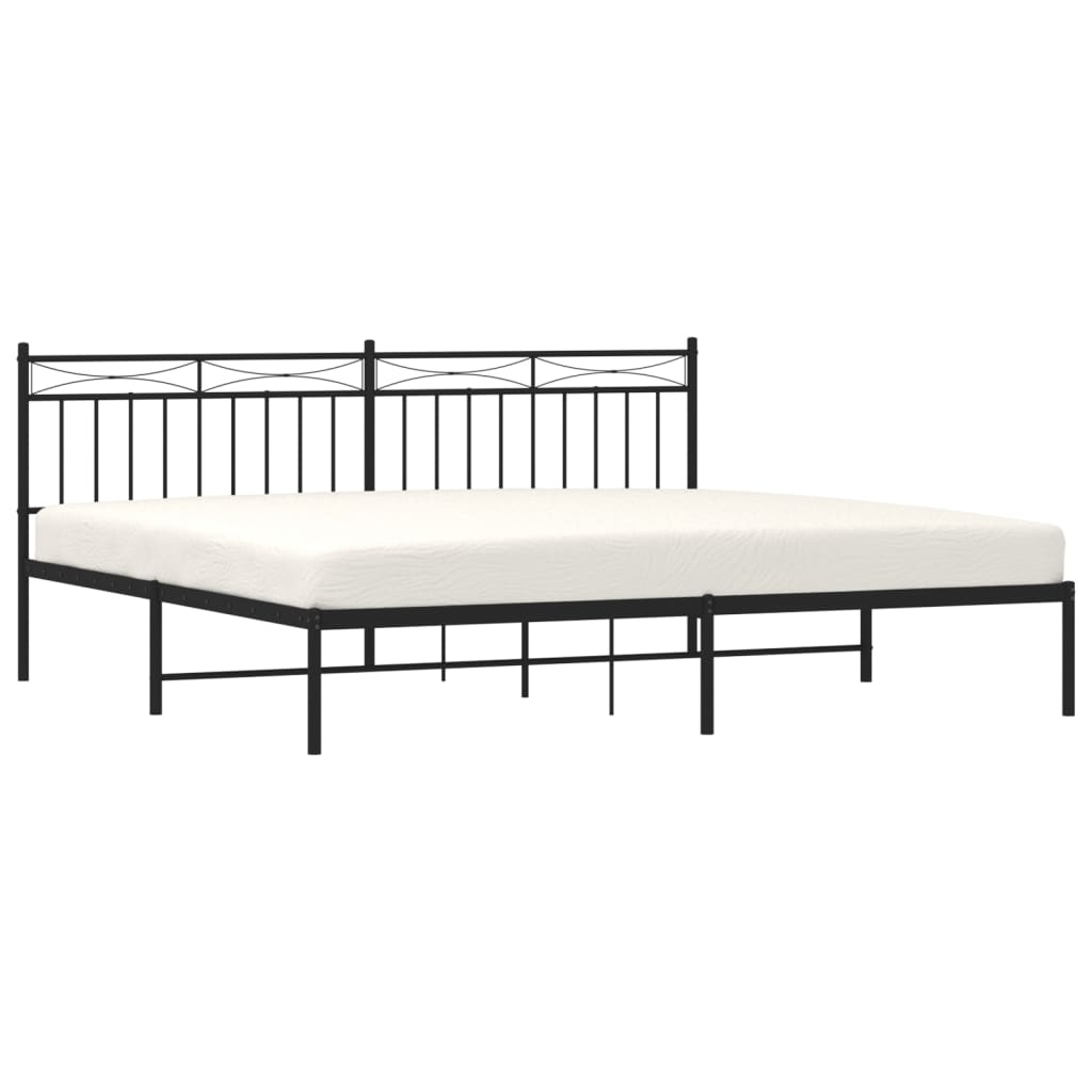 Bed Black Metal Boot Structure 200x200 cm