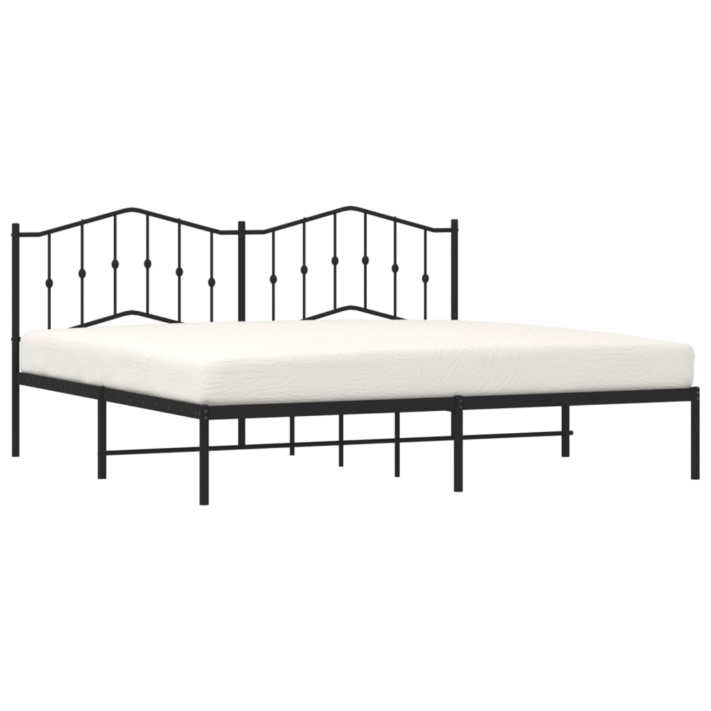 Bed Black Metal Boot Structure 200x200 cm