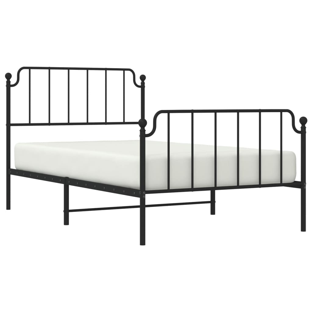 Estructura cama sin colchón con estribo metal negro 107x203 cm