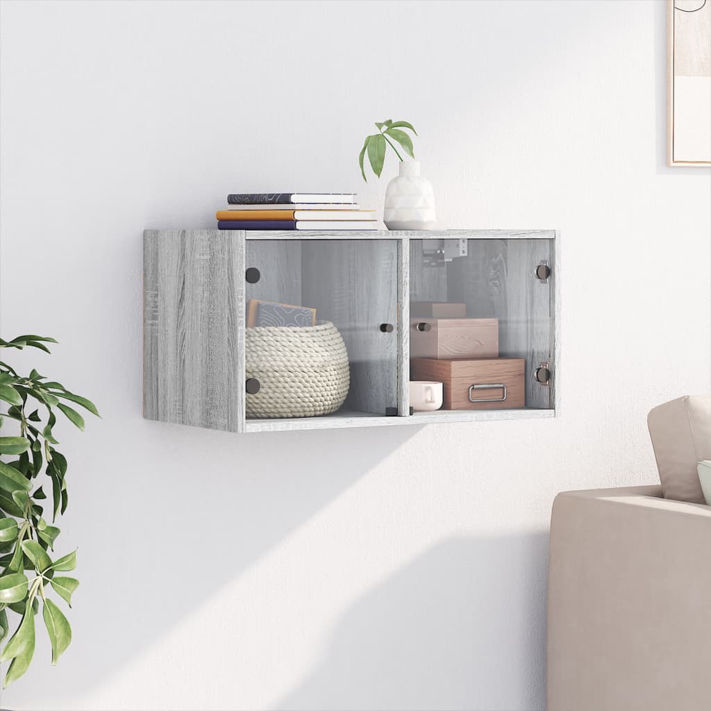 Mobili a parete Sonoma Grey Glass Porte 68.5x37x35 cm