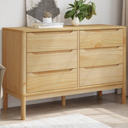 Cómoda cajonera floro madera maciza de pino marrón cera v5283 Vetonek