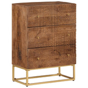 Cómoda madera maciza de mango y hierro 55x30x76 cm v5474 Vetonek