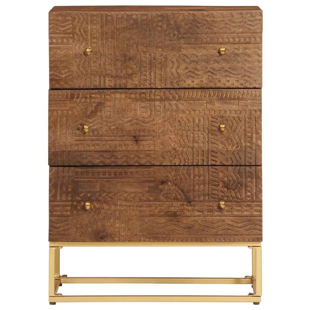 Cómoda madera maciza de mango y hierro 55x30x76 cm v5474 - Vetonek