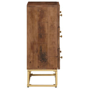 Cómoda madera maciza de mango y hierro 55x30x76 cm v5474 - Vetonek
