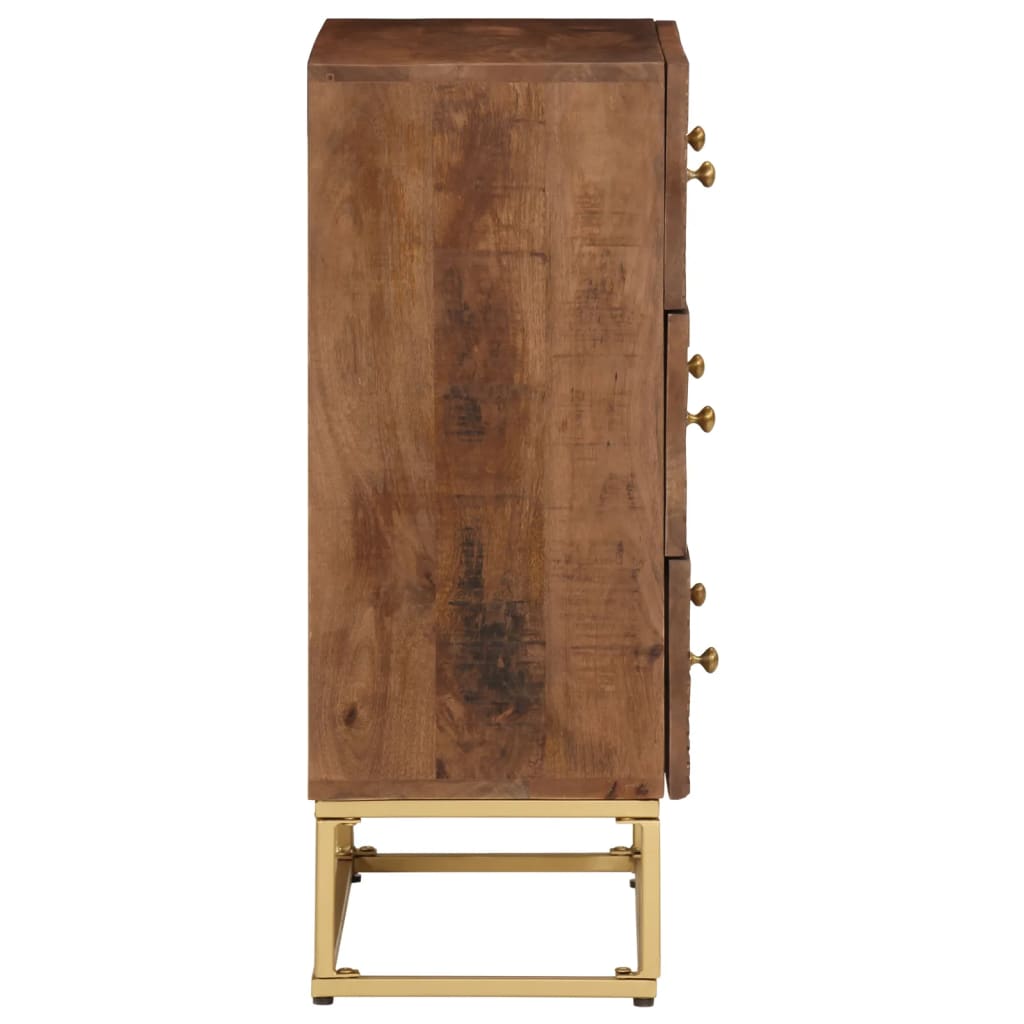 Cómoda madera maciza de mango y hierro 55x30x76 cm v5474 - Vetonek