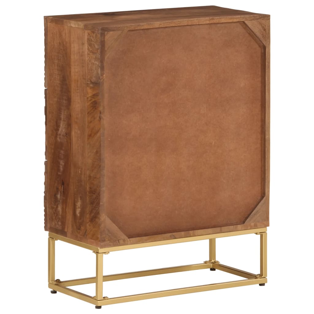 Cómoda madera maciza de mango y hierro 55x30x76 cm v5474 - Vetonek