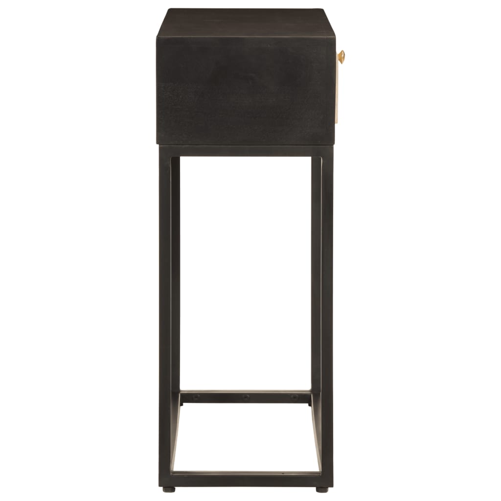 Black Mango and Black Iron wood console 90x30x76 cm v03