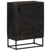 Cómoda madera maciza de mango y hierro negro 55x30x76 cm v5580 Vetonek