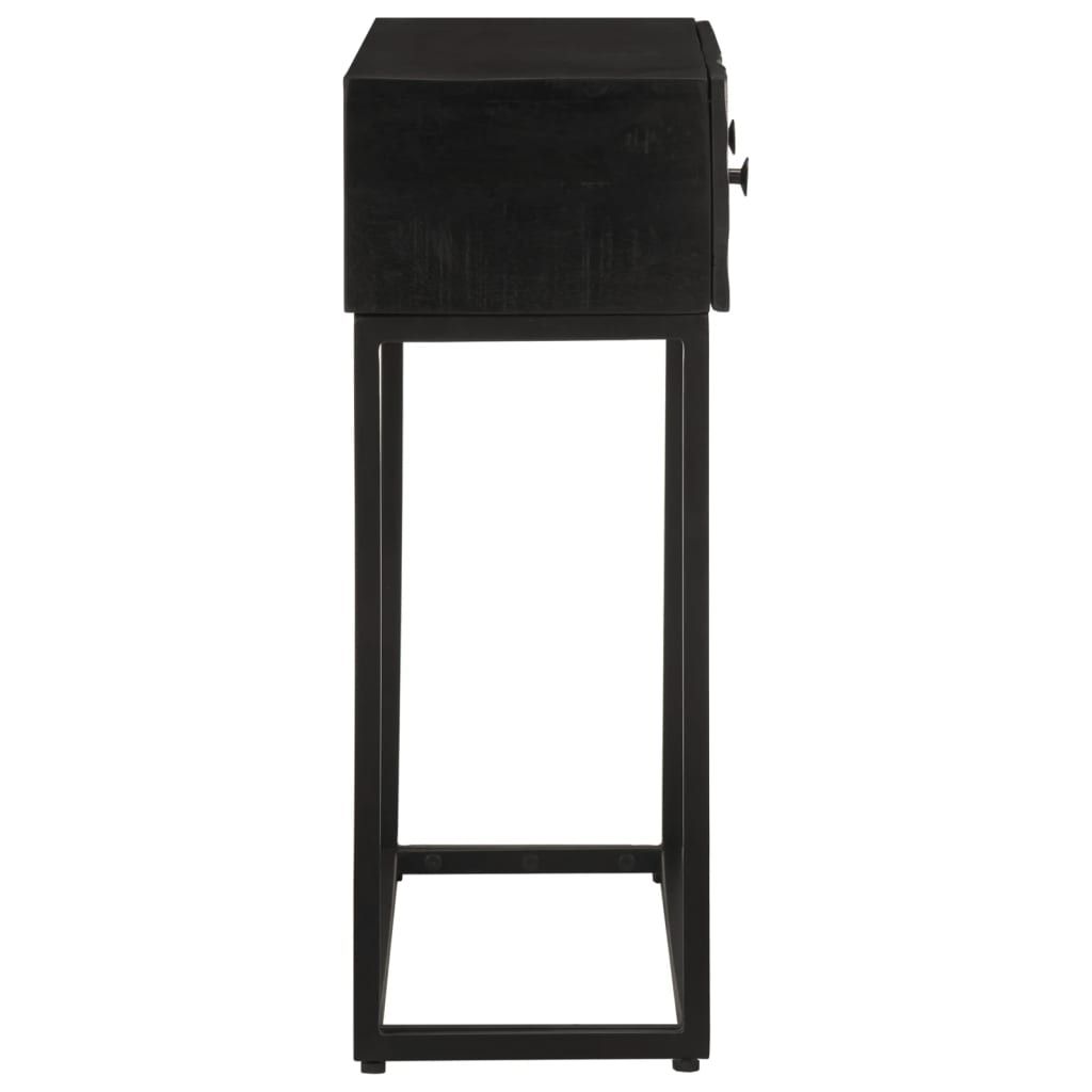 Black Mango and Black Iron Wood console 90x30x76 cm v08