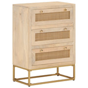 Cómoda madera maciza de mango y hierro 55x30x76 cm v5733 Vetonek