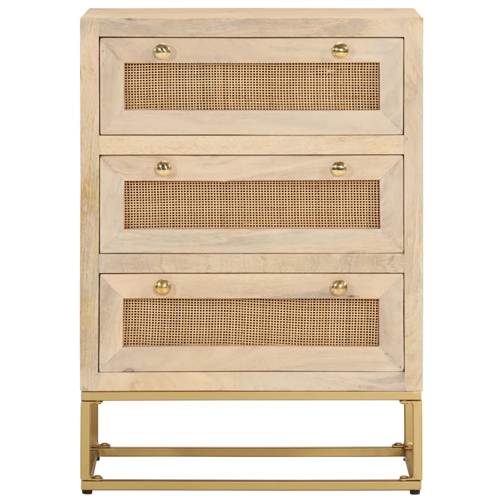Cómoda madera maciza de mango y hierro 55x30x76 cm v5733 - Vetonek