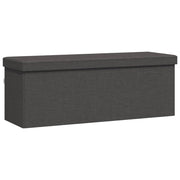 Dark Gray Faux Linen Folding Storage Bench V6310 Vetonek