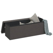 Dark Gray Faux Linen Folding Storage Bench V6310 Vetonek