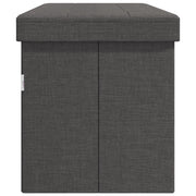 Dark Gray Faux Linen Folding Storage Bench V6310 Vetonek