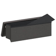 Dark Gray Faux Linen Folding Storage Bench V6310 Vetonek