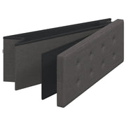 Dark Gray Faux Linen Folding Storage Bench V6310 Vetonek