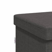 Dark Gray Faux Linen Folding Storage Bench V6310 Vetonek