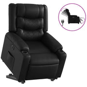 Vetonek Sillón reclinable y elevable eléctrico cuero sintético negro