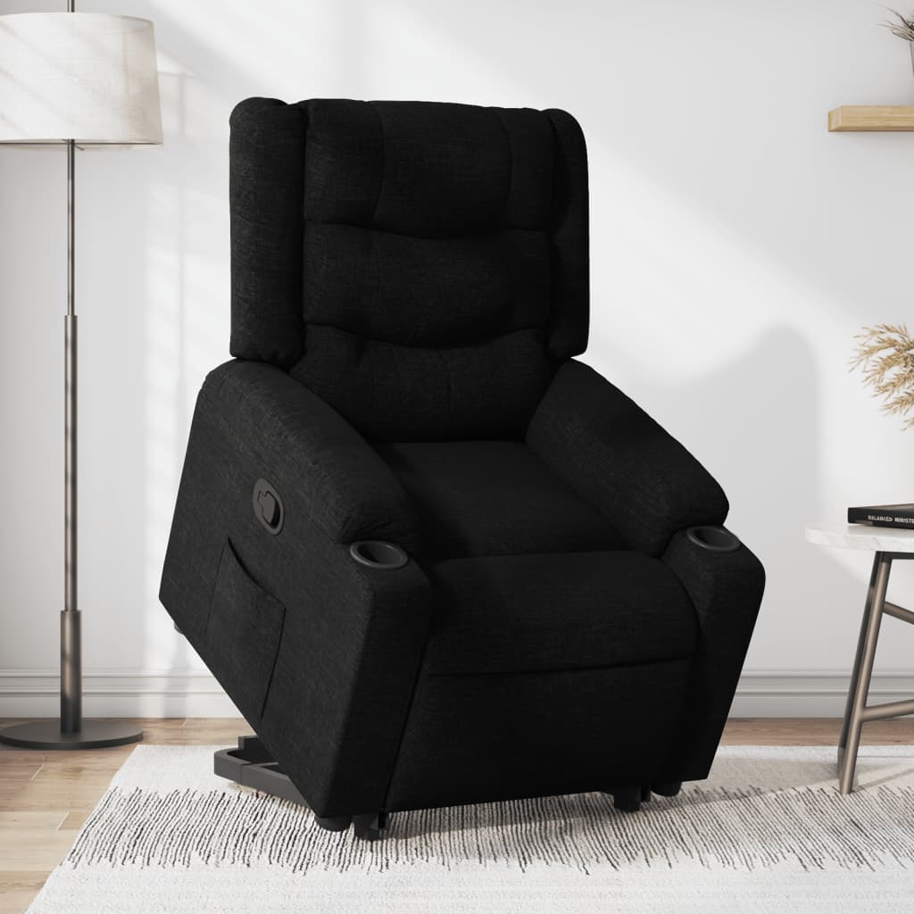 Vetonek Sillón reclinable elevable tela negro