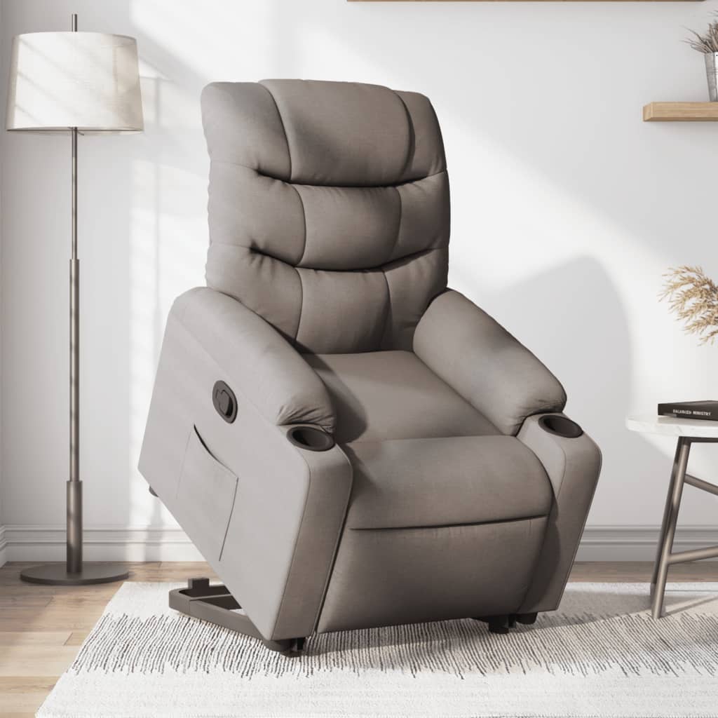 Vetonek Sillón reclinable elevable tela gris taupe