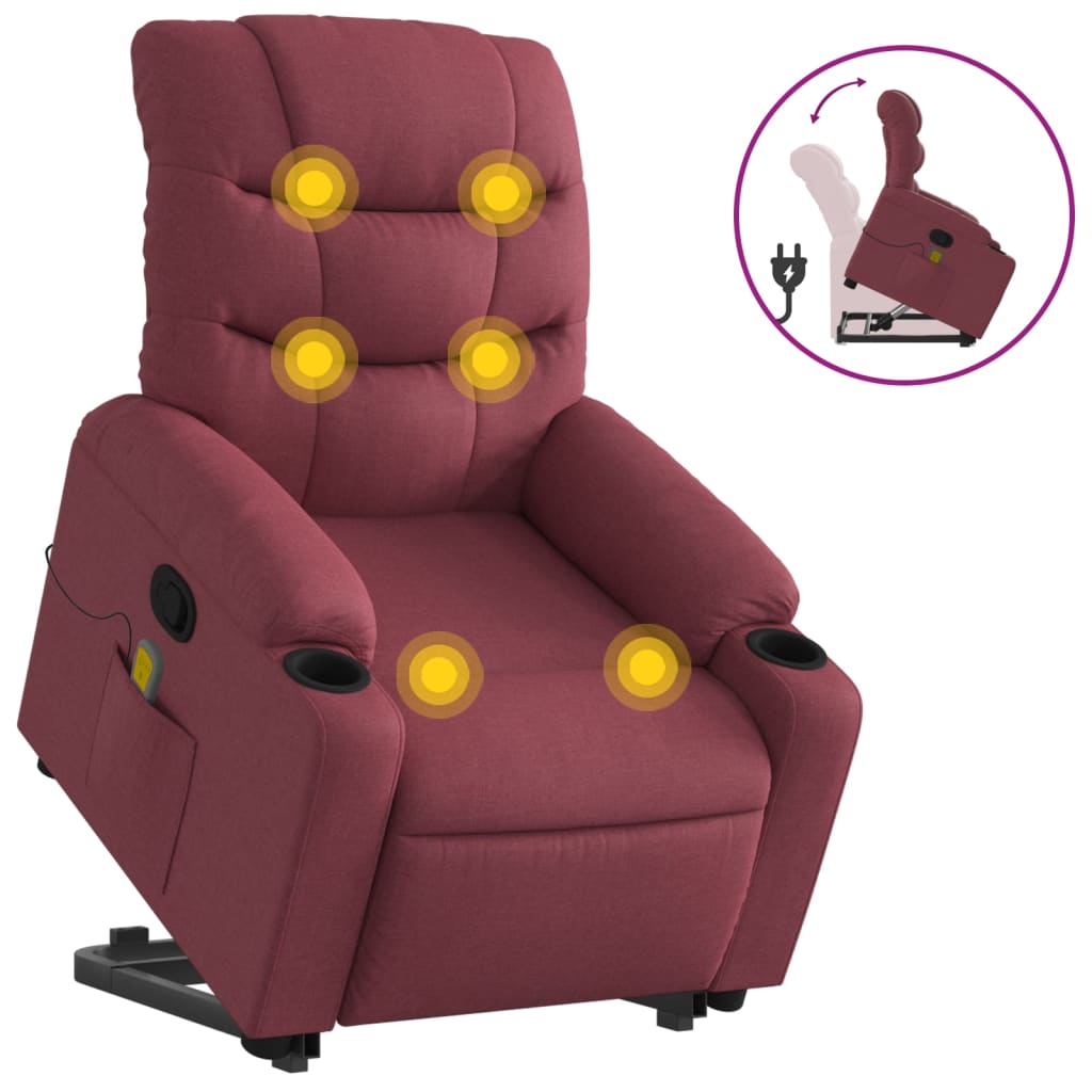 Tissu rouge de fauteuil rouge de massage inclinable