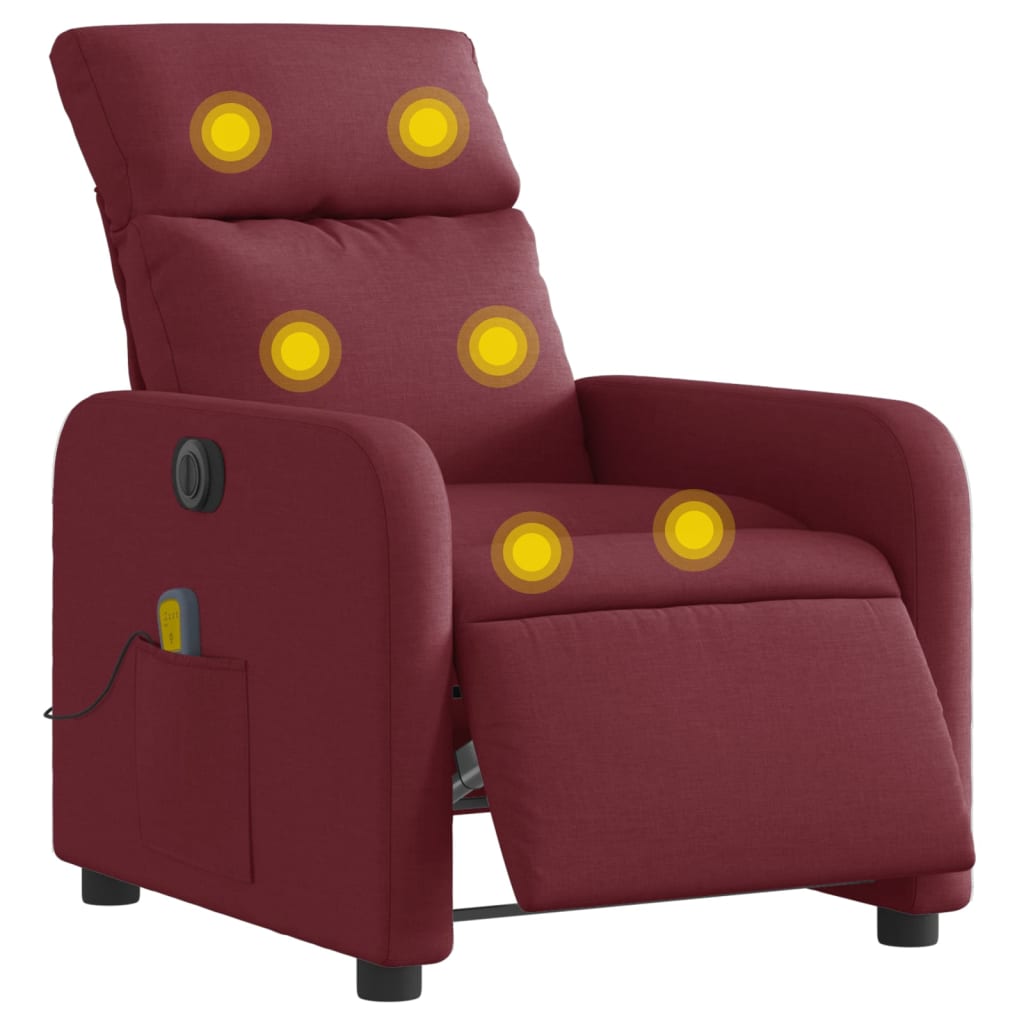 Electric Reclinable Massage Chair Red red fabric