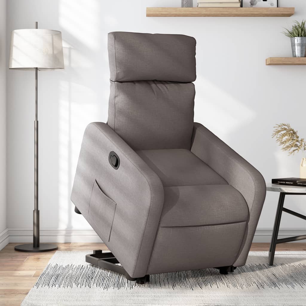 Vetonek Sillón reclinable elevable tela gris taupe