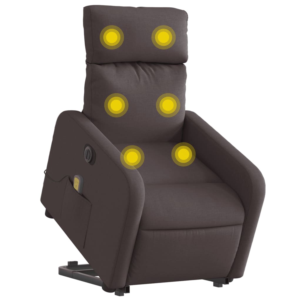 Chair Reclinable Electric Massage High Brown Fabric