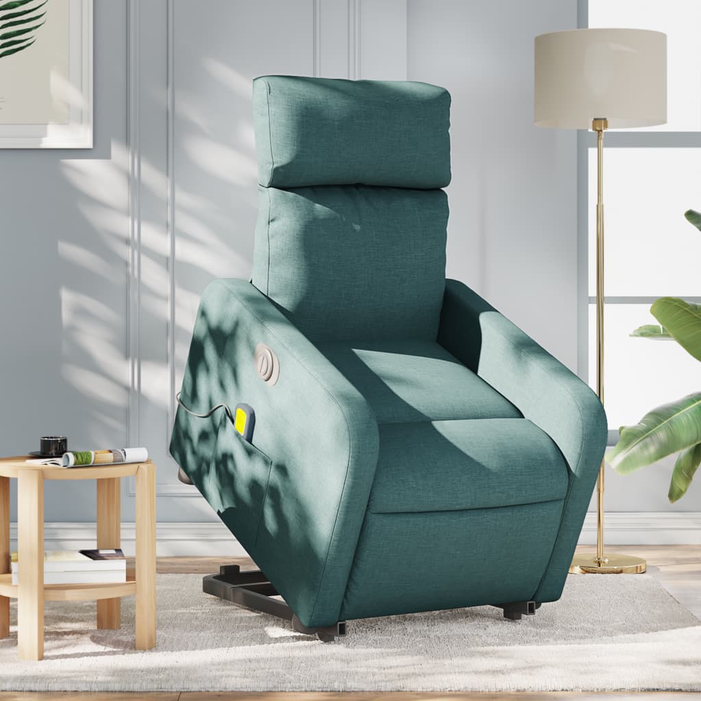 Vetonek Sillón masaje eléctrico reclinable elevable tela verde oscuro