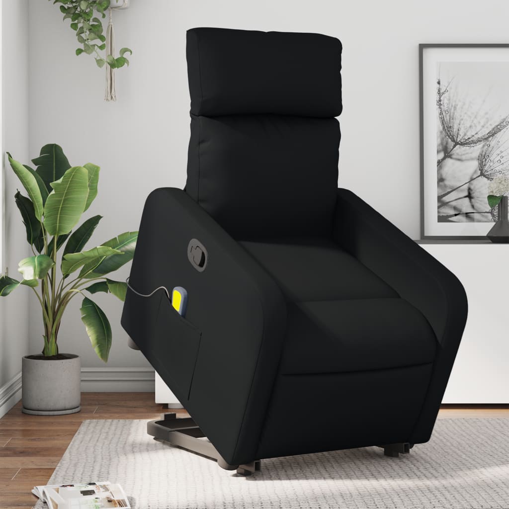 Vetonek Sillón reclinable de masaje de pie cuero artificial negro