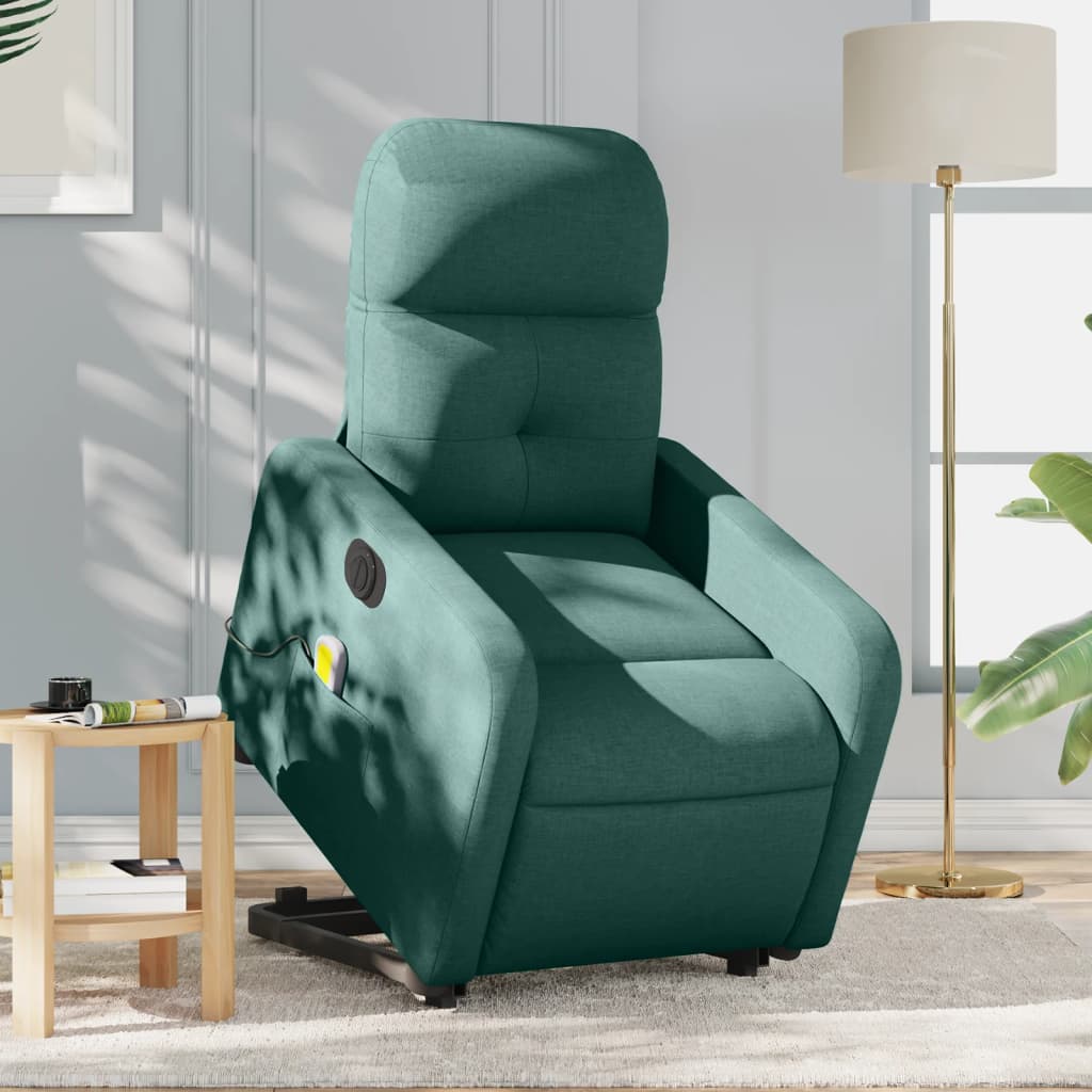 Vetonek Sillón masaje eléctrico reclinable elevable tela verde oscuro