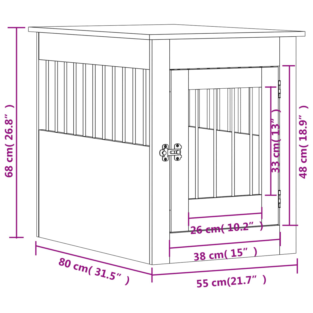 Cani di legno sintetizzati Nexus Smoked Oak 55x80x68 cm