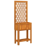 Jardinière Vetonek avec treillis et étagère en acacia massif 55x29,5x152 cm