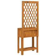 Jardinière avec treillis et étagère en acacia massif 55x29,5x152 cm - Vetonek