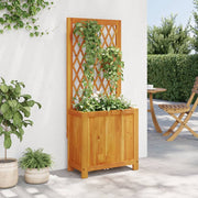 Jardinière avec treillis et étagère en acacia massif 55x29,5x132 cm v5626 - Vetonek