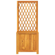 Jardinière avec treillis et étagère en acacia massif 55x29,5x132 cm v5626 - Vetonek