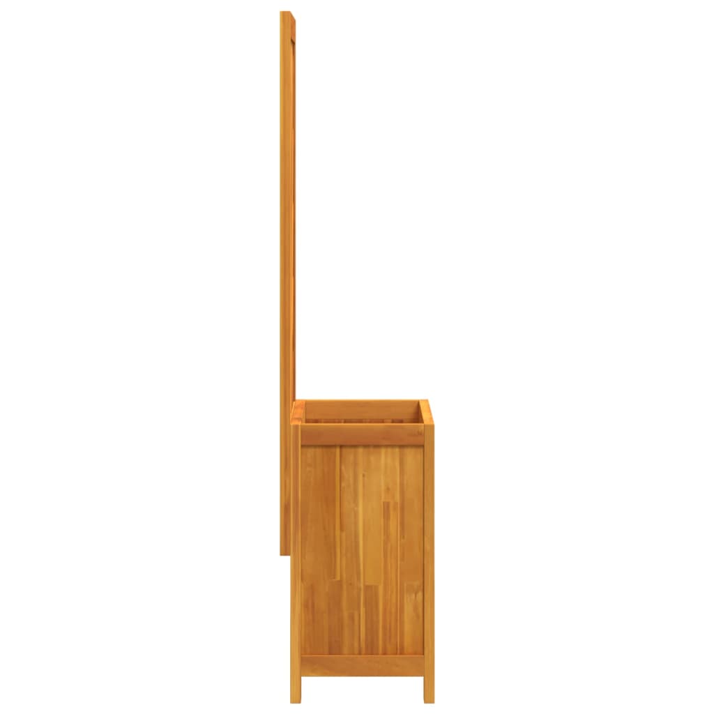 Jardinière avec treillis et étagère en acacia massif 55x29,5x132 cm v5626 - Vetonek