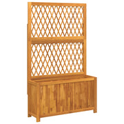 Jardinière Vetonek avec treillis et étagère en acacia massif 100x32x165 cm