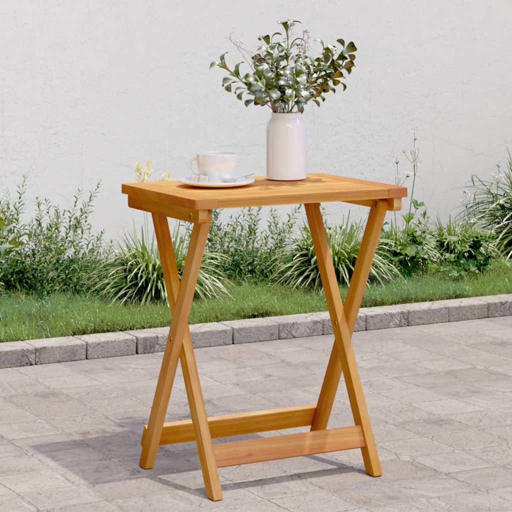 Vetonek Mesa de jardín plegable madera maciza de acacia 50x36x60 cm