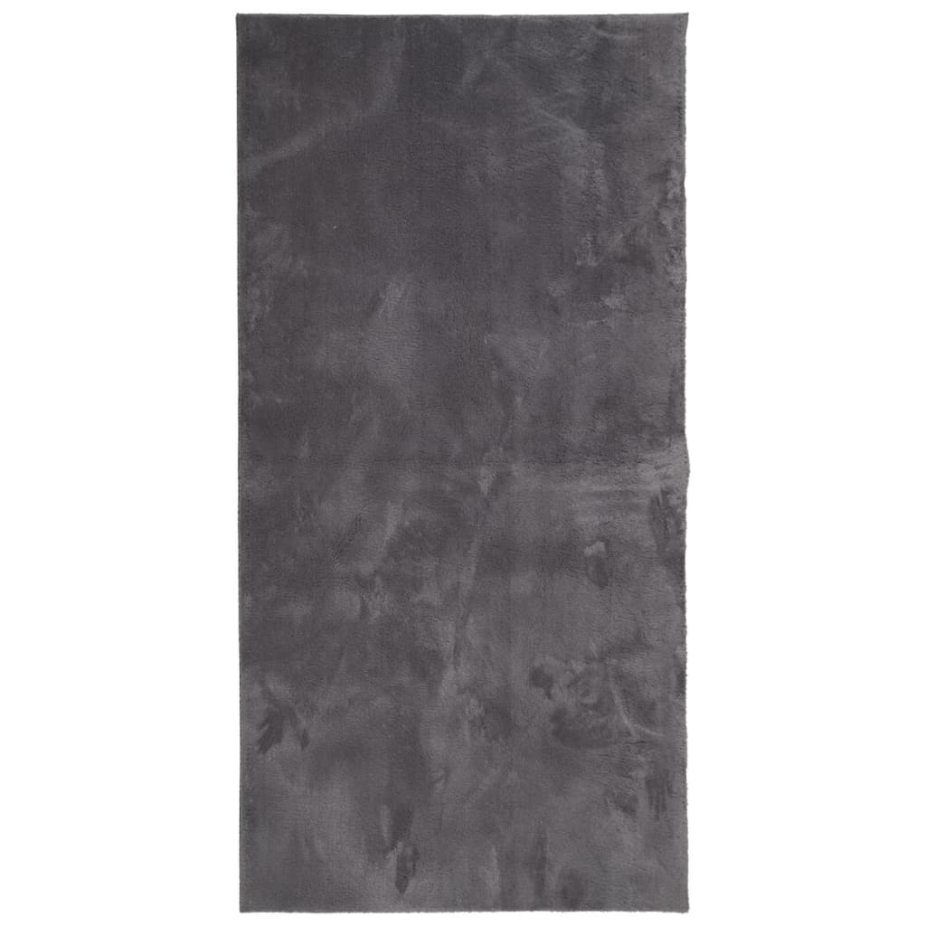 Alfombra de pelo corto suave lavable HUARTE antracita 100x200cm