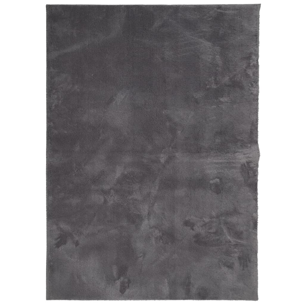 Alfombra de pelo corto suave lavable HUARTE antracita 240x340cm