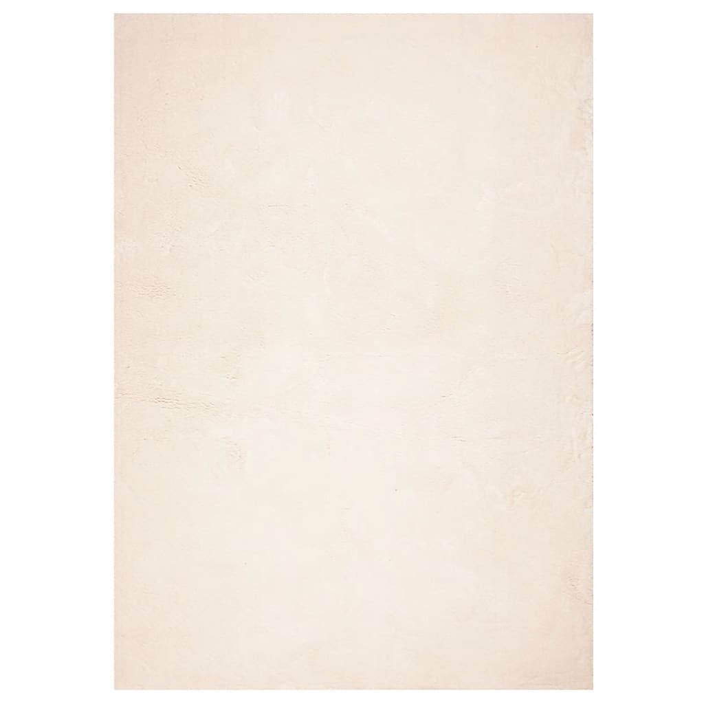 Alfombra de pelo corto suave lavable HUARTE beige 140x200 cm