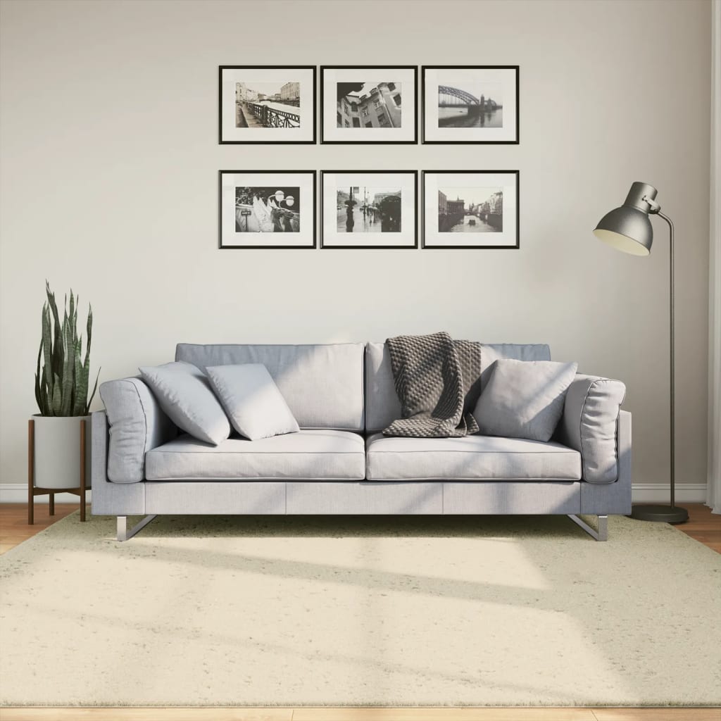 Creme de tapete de cabelo curto suave Huarte 200x200 cm