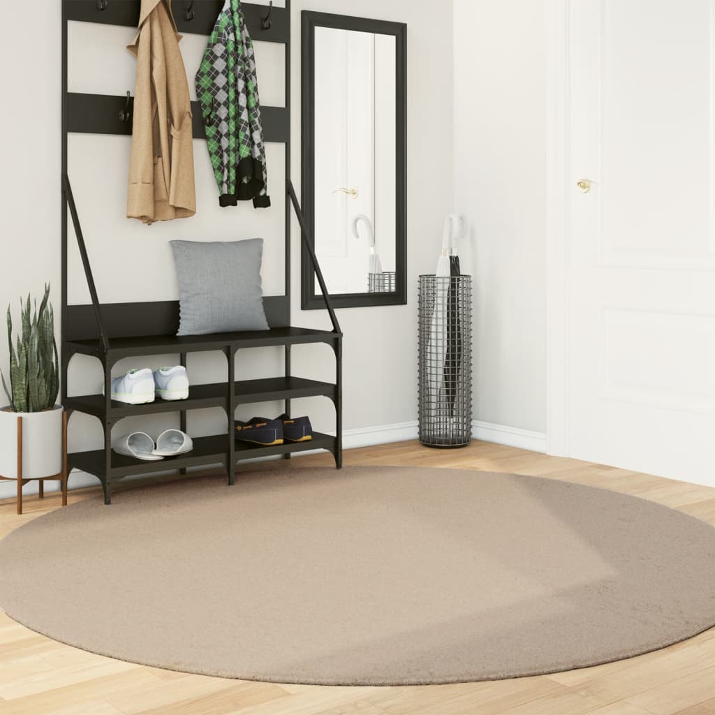 Carpet de cabelo curto macio Huarte Sand Ø 200 cm