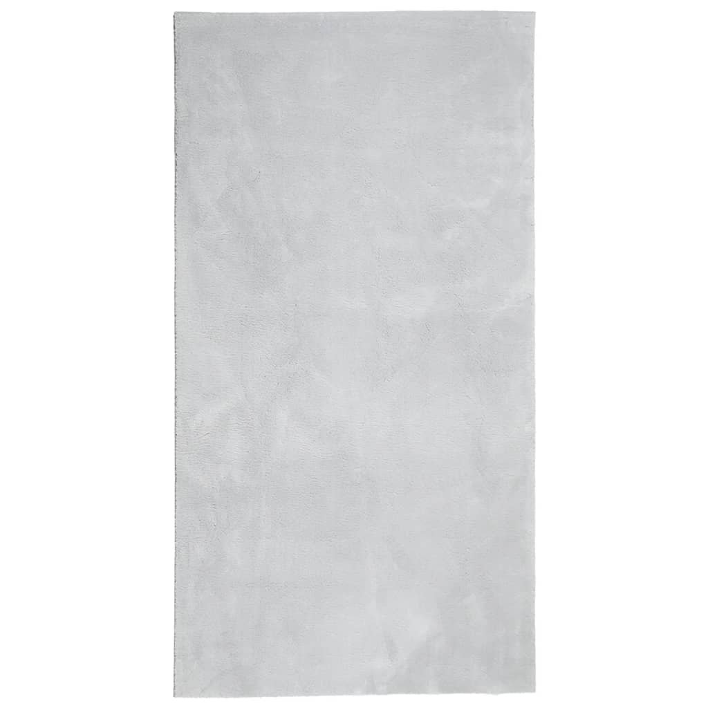 Alfombra de pelo corto suave lavable HUARTE gris 80x150 cm